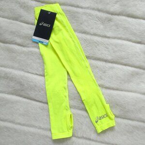 NWT Asics Sport Sleeves Neon Yellow With Thumb Hole